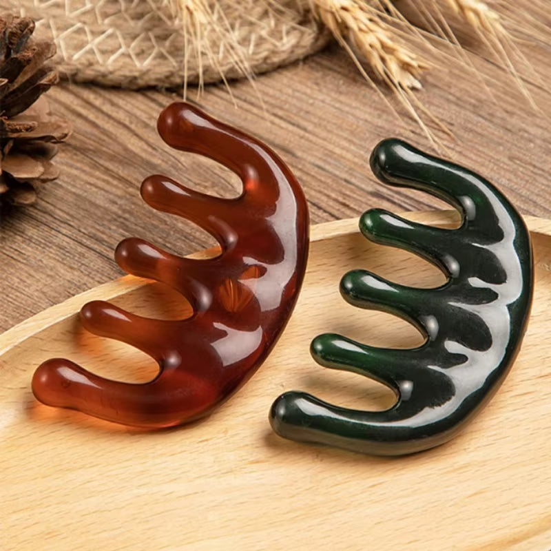 Revitalize Your Relaxation: Five Claw Natural Resin Scalp Massager & Gua Sha Tool for Ultimate Spa Experience